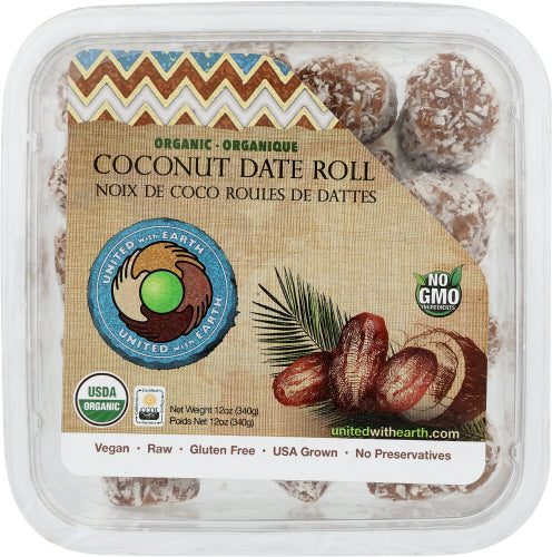 United With Earth Dates Coconut Roll Organic