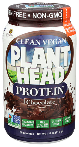 GENCEUTIC NATUR (Pack of 3) Genceutic Naturals Plant Head Chocolate Protein Powder 23 Oz