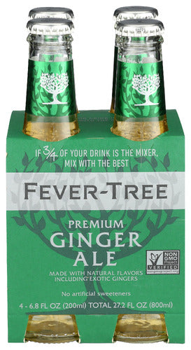 Fever Tree Ginger Ale Soda Sparkling Mixer 4 Pack