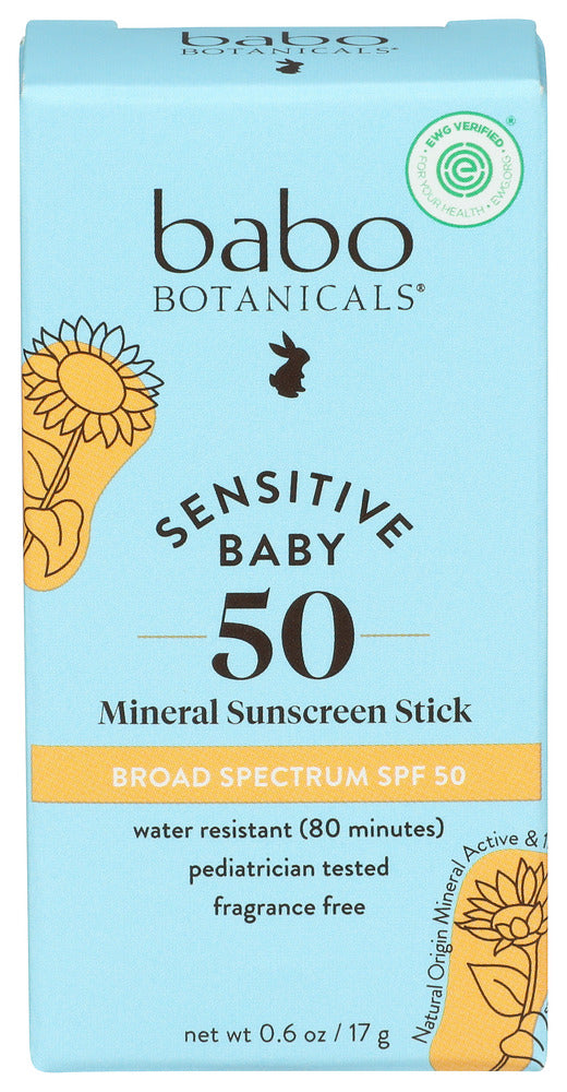 BABOBOTANI (Pack of 3) Babobotani Sunscreen Baby Face SPF 50 0.6 Oz