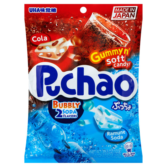 Uha Mikakuto Candy Puchao Bubbly Soda 3.52 oz (Pack of 6)