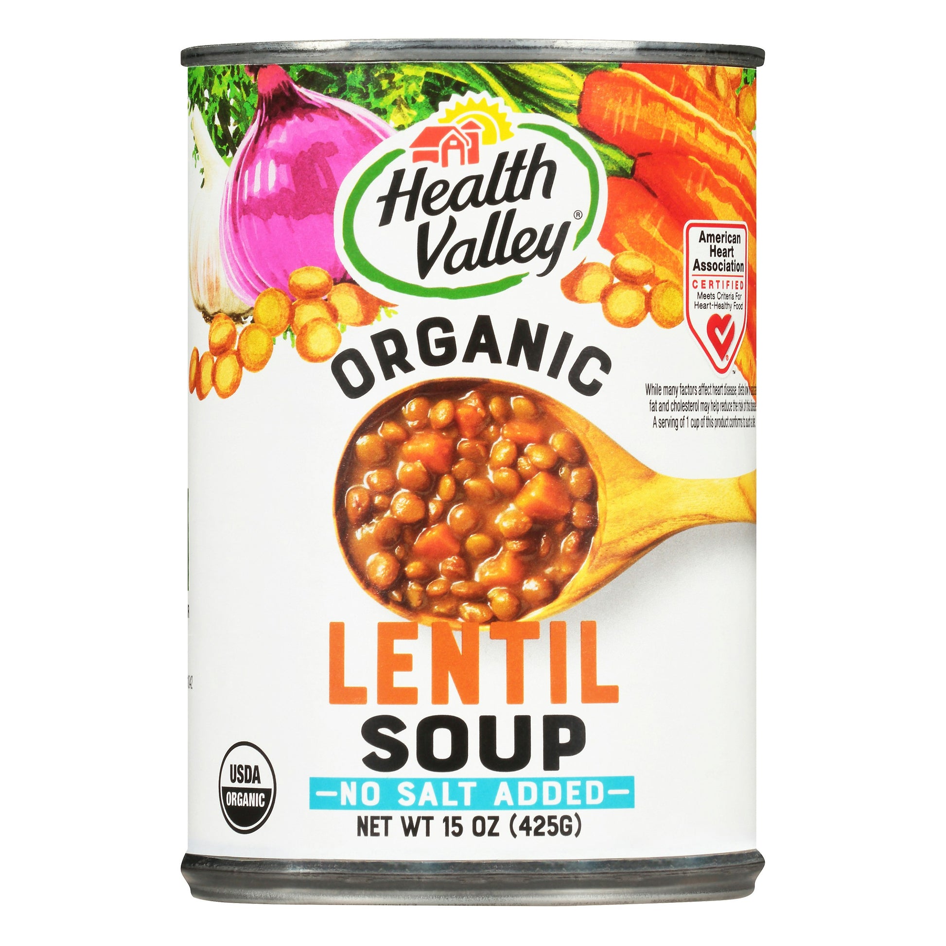 Health Valley Soup Lentil No salt Organic 15 oz (Pack of 12)