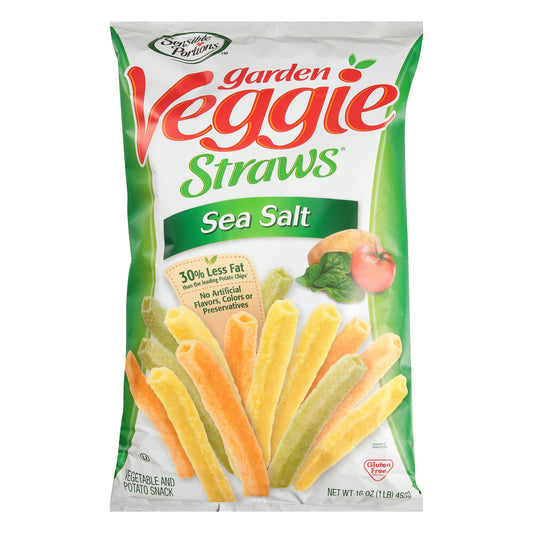 Sensible Portions Straw Veggie Sea Salt 16 oz (Pack of 6)