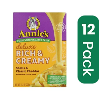 Annie's Homegrown - Deluxe Mac & Cheese Sauce - Shells & Classic Cheddar 11.3 oz (Pack of 12)