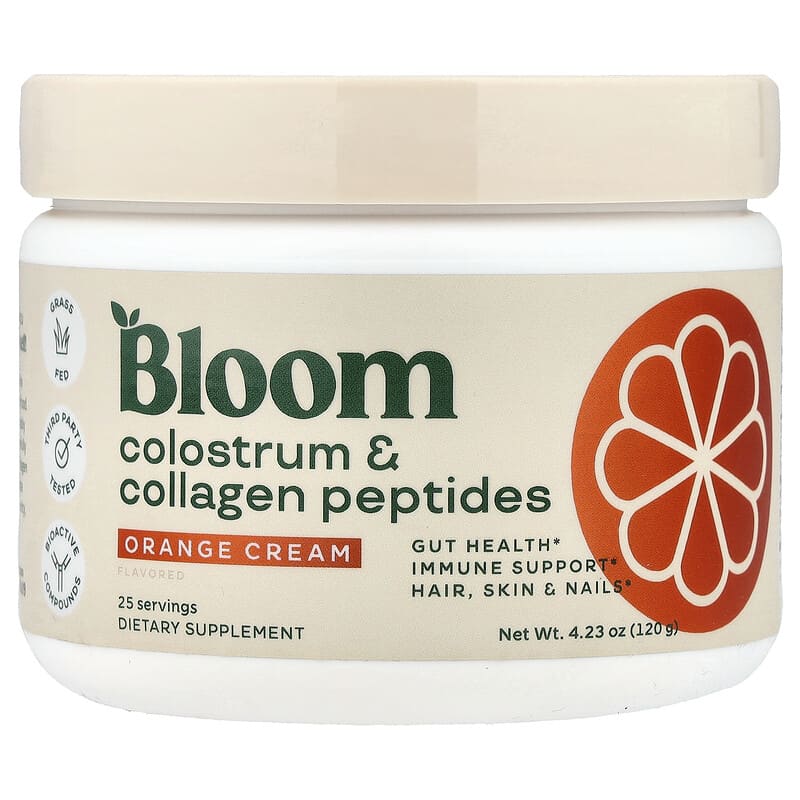 Bloom Nutrition Colostrum Collagen Orange