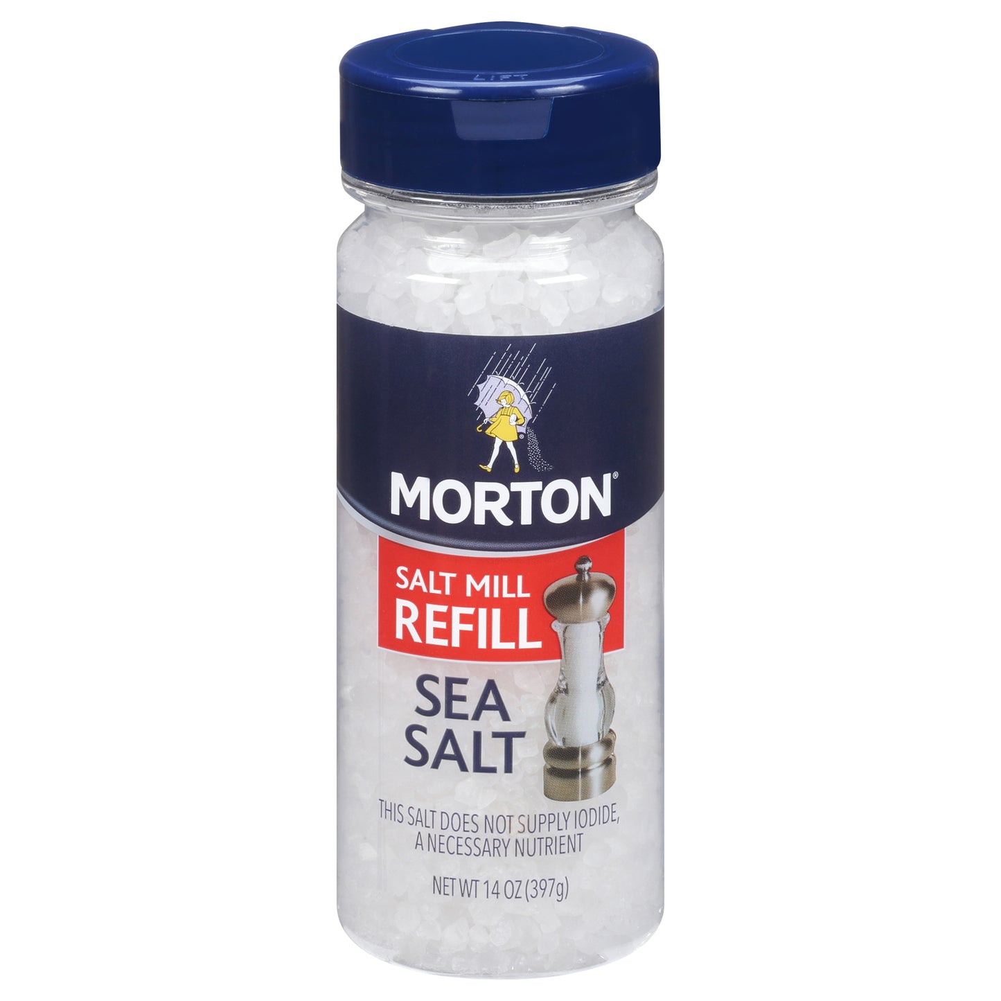 Mortons Grinder Sea Salt Refill 14 Oz (Pack Of 12)