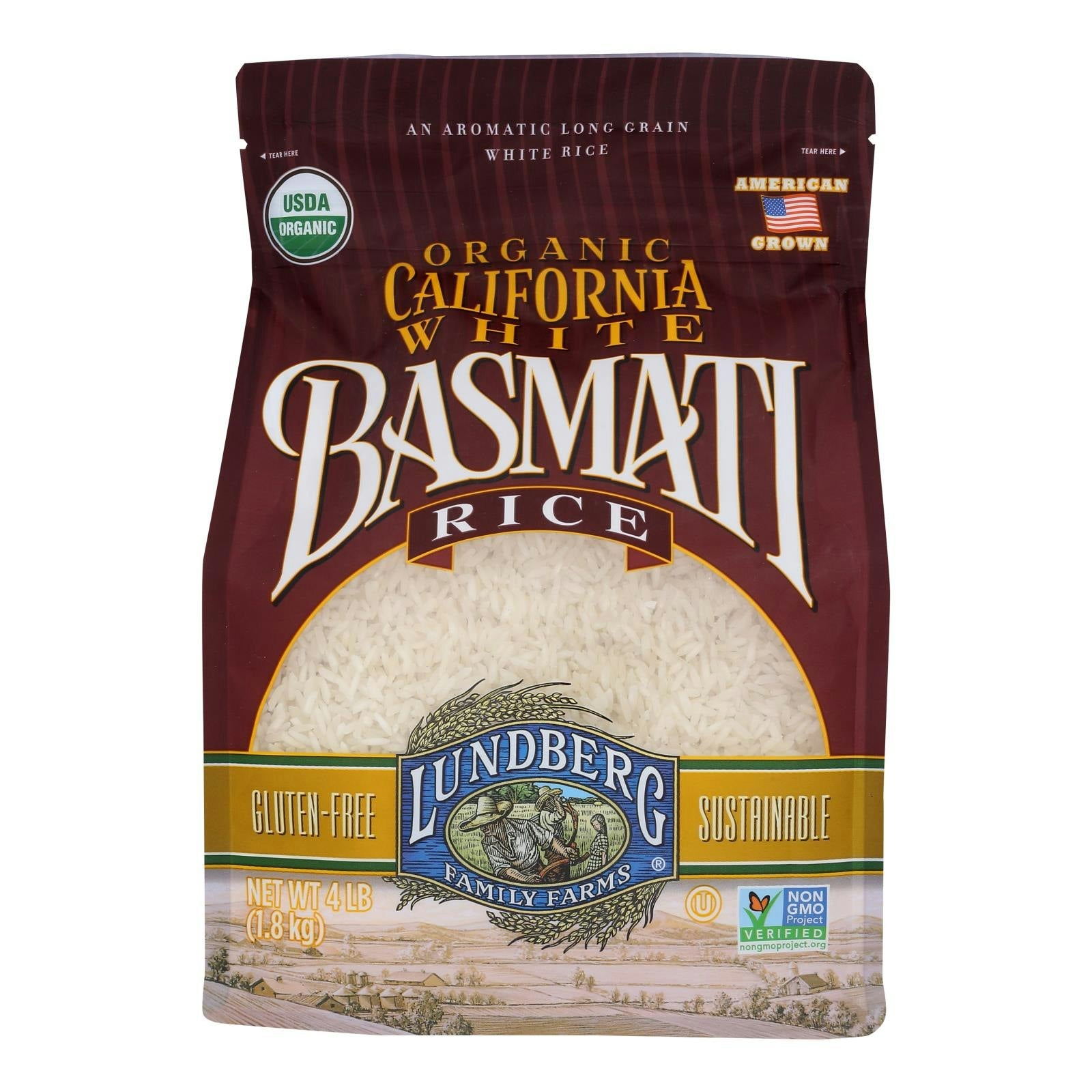 Lundberg White Basmati Rice - 4 lb (Pack of 6)