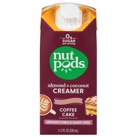 Nutpods Creamer Unsweetened Coffee Cake 11.2 Fl Oz (Pack of 12)