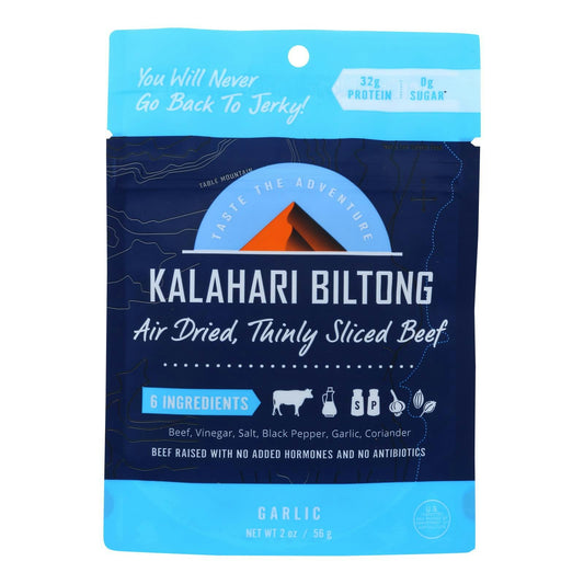 Kalahari Biltong Garlic Air Dried Sliced Beef 2 Oz Pack of 8
