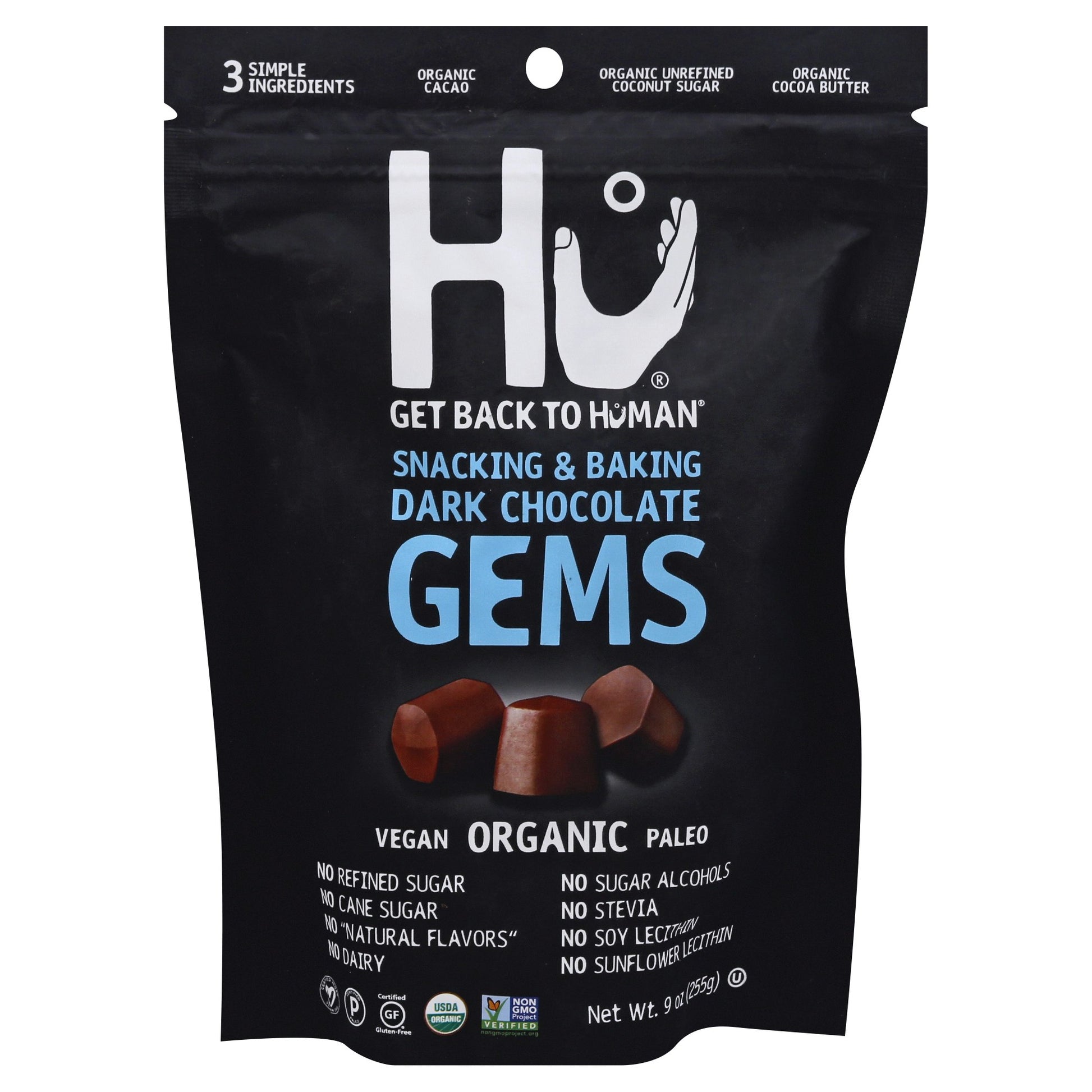 Hu Chocolate Dark Snack Gems 9 Oz (Pack of 6)