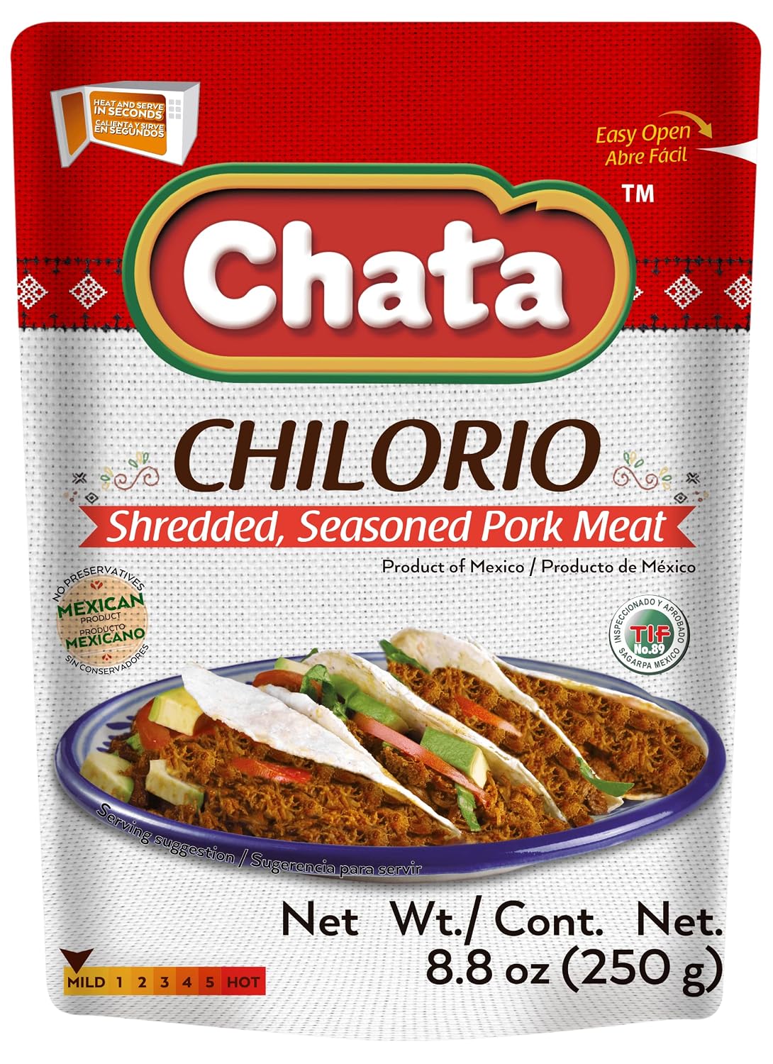 Chata Meat Pork Chilorio Authentic Mexican Canned Meat