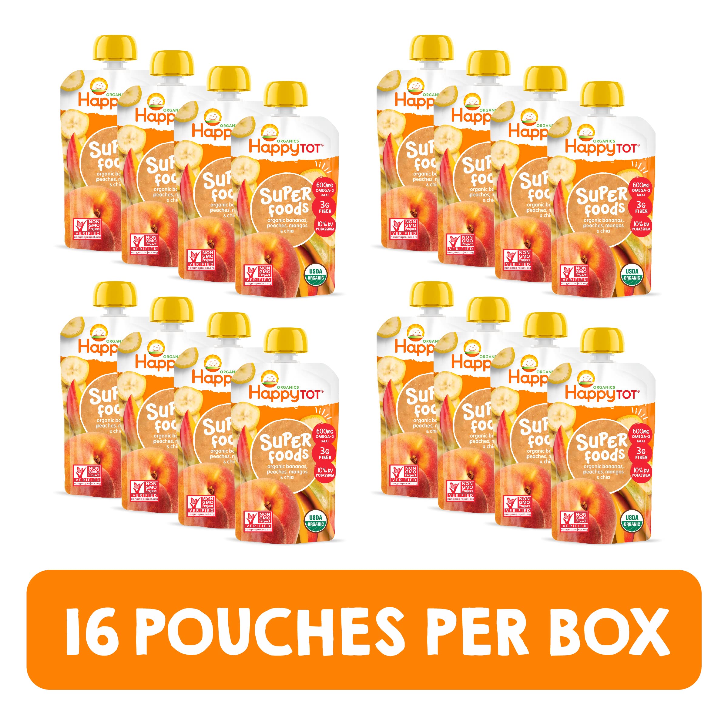 Happy Tot Organic Toddler Meal Pouch Banana Mango Peach