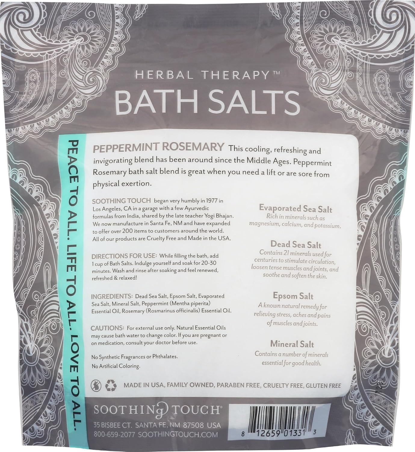 SOOTHING TOUCH (Pack Of 6) Soothing Touch Bath Salt Peppermint Rosemary 32 Oz