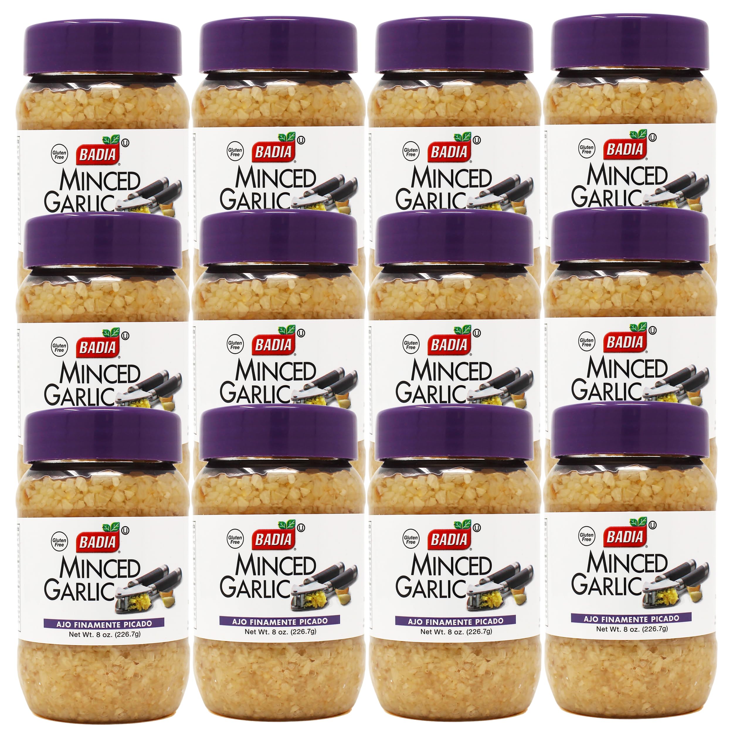 BADIA (Pack of 24) Badia Garlic Minced in Water Seasoning 8 Oz