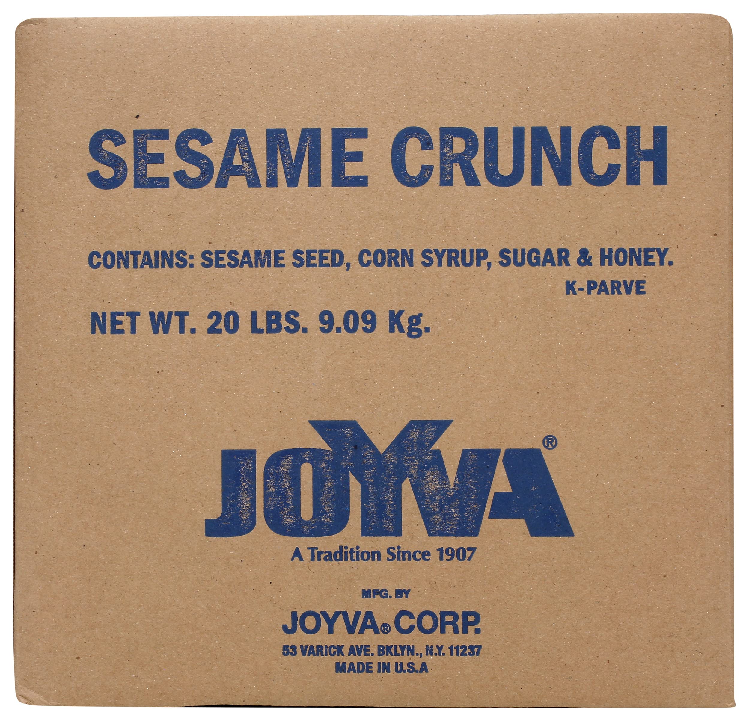 Joyva Sesame Crunch Seed Snack Bulk 20 Lb.