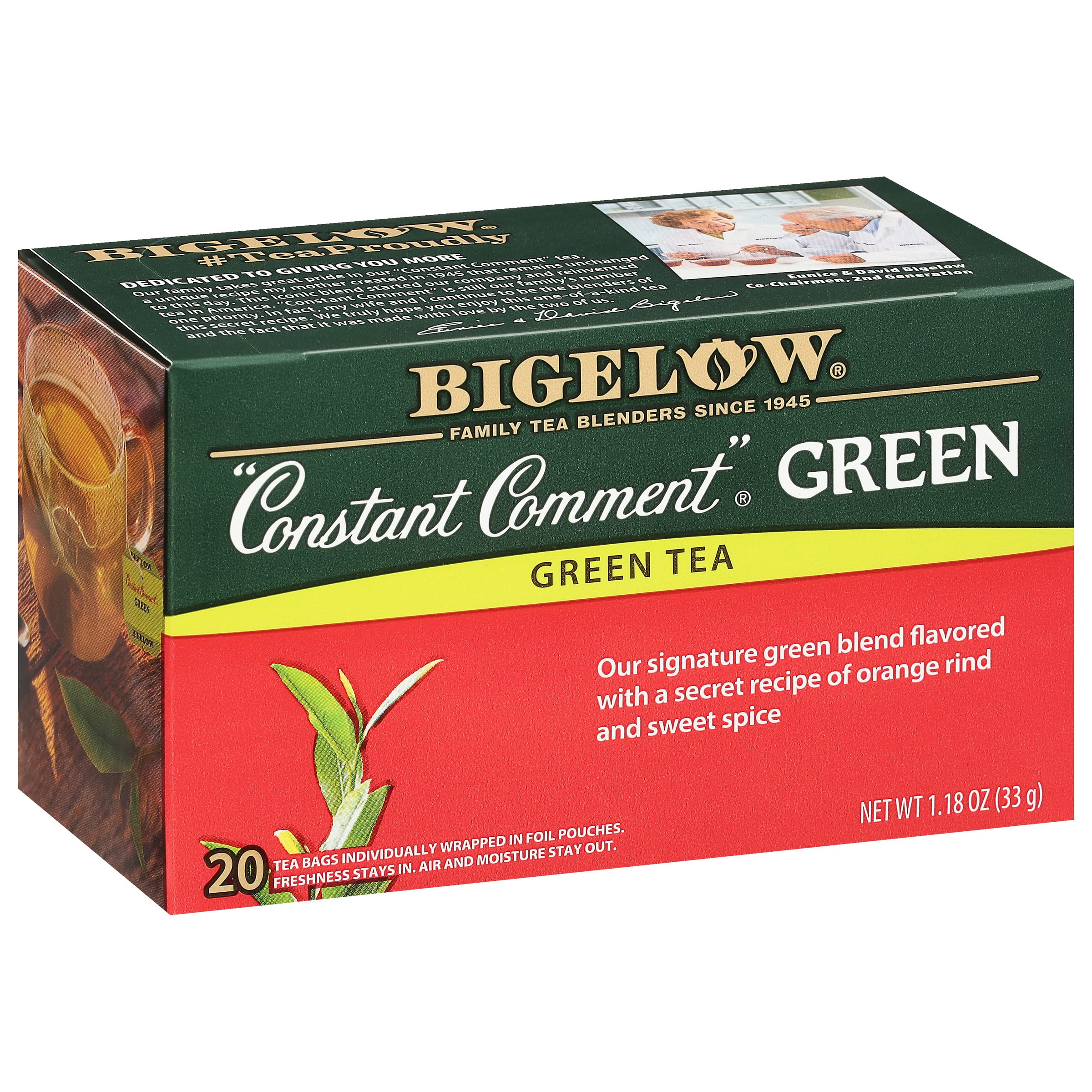 BIGELOW (Pack of 18) Bigelow Tea Green Tea Bags Natural Grocery Green Tea 20 Cou 1.18 Oz