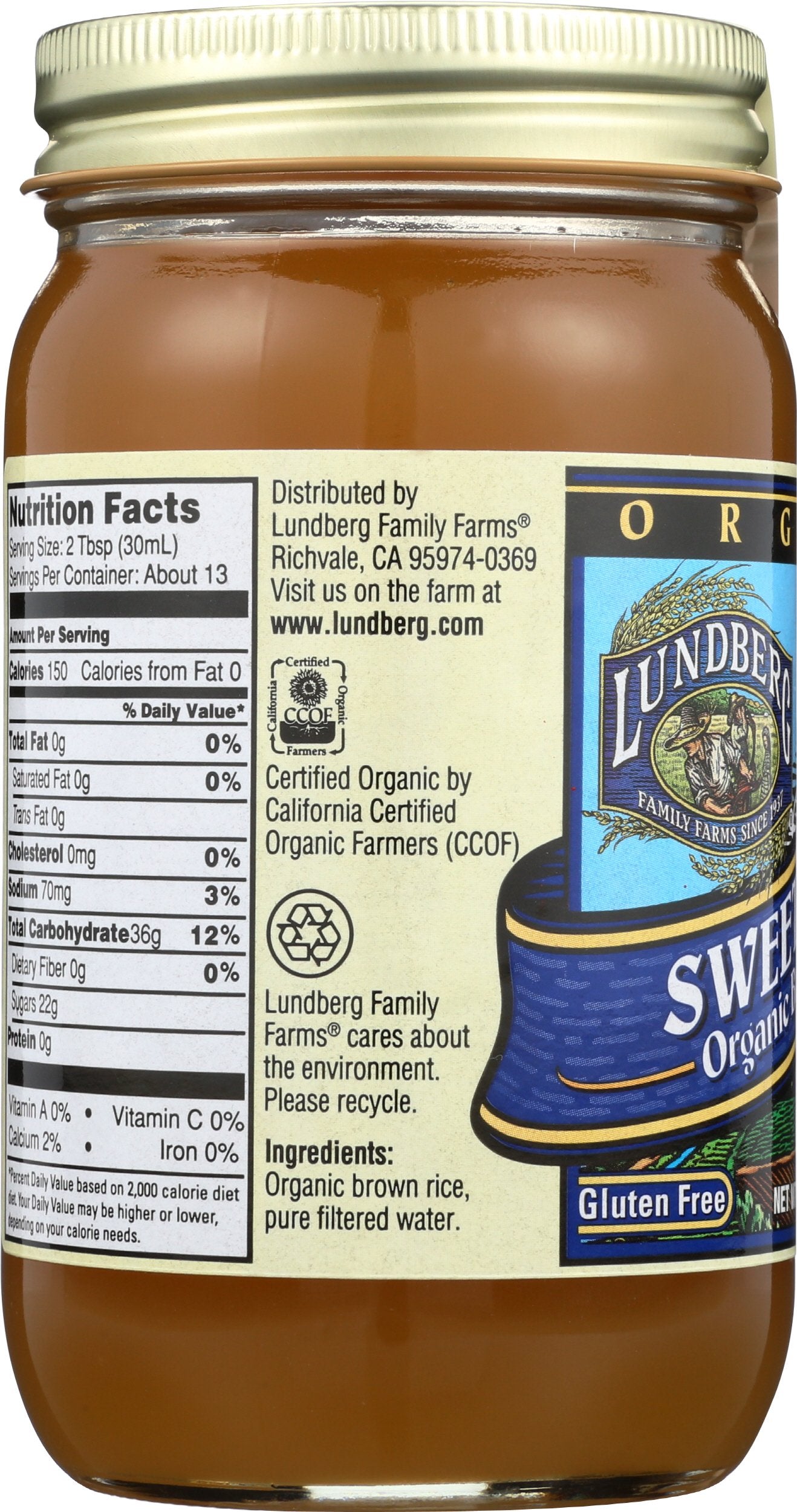 Lundberg Organic Brown Rice Syrup Granulated Liquid