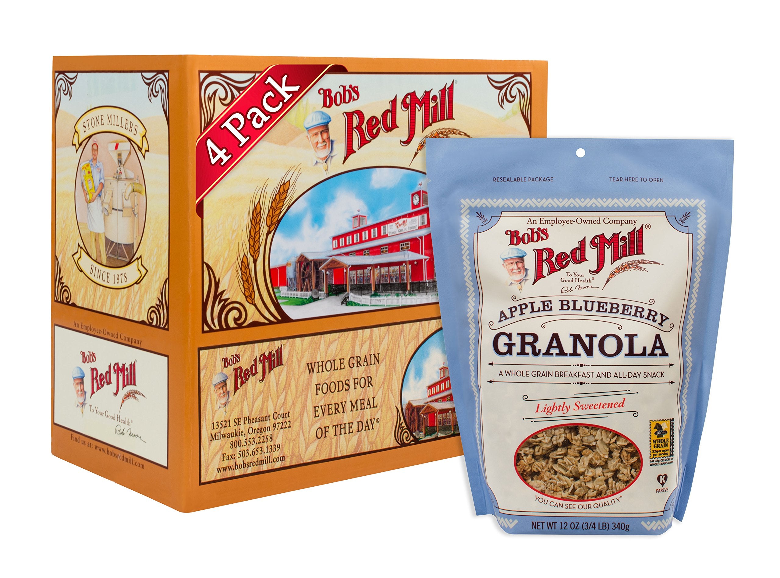 BOBS RED MILL (Pack of 16) Bob's Red Mill Natural Granola Unsweetened Apple Blueberry 12 Oz