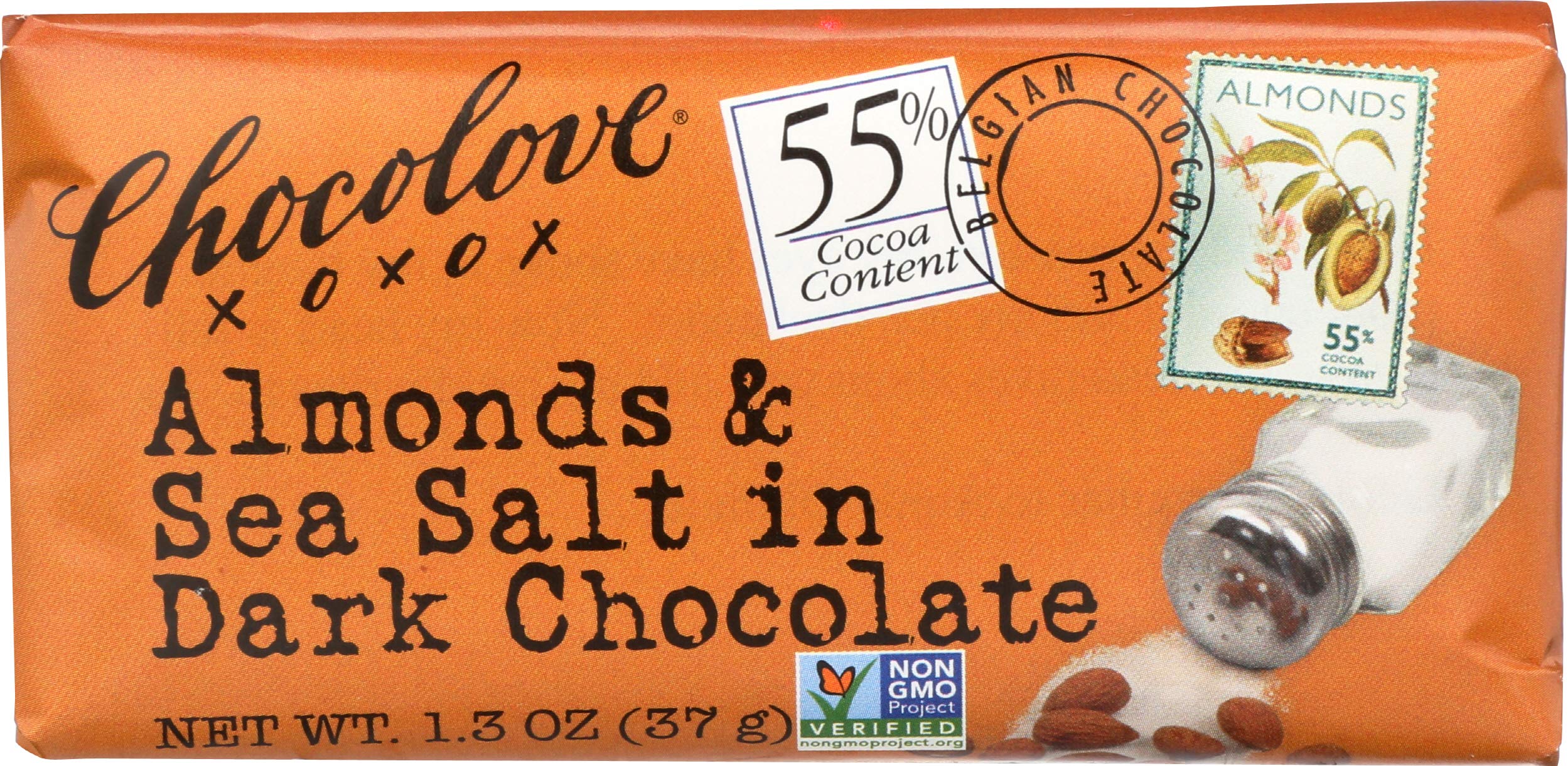 Chocolove Chocolate Bar, Almonds & Sea Salt in Dark Chocolate