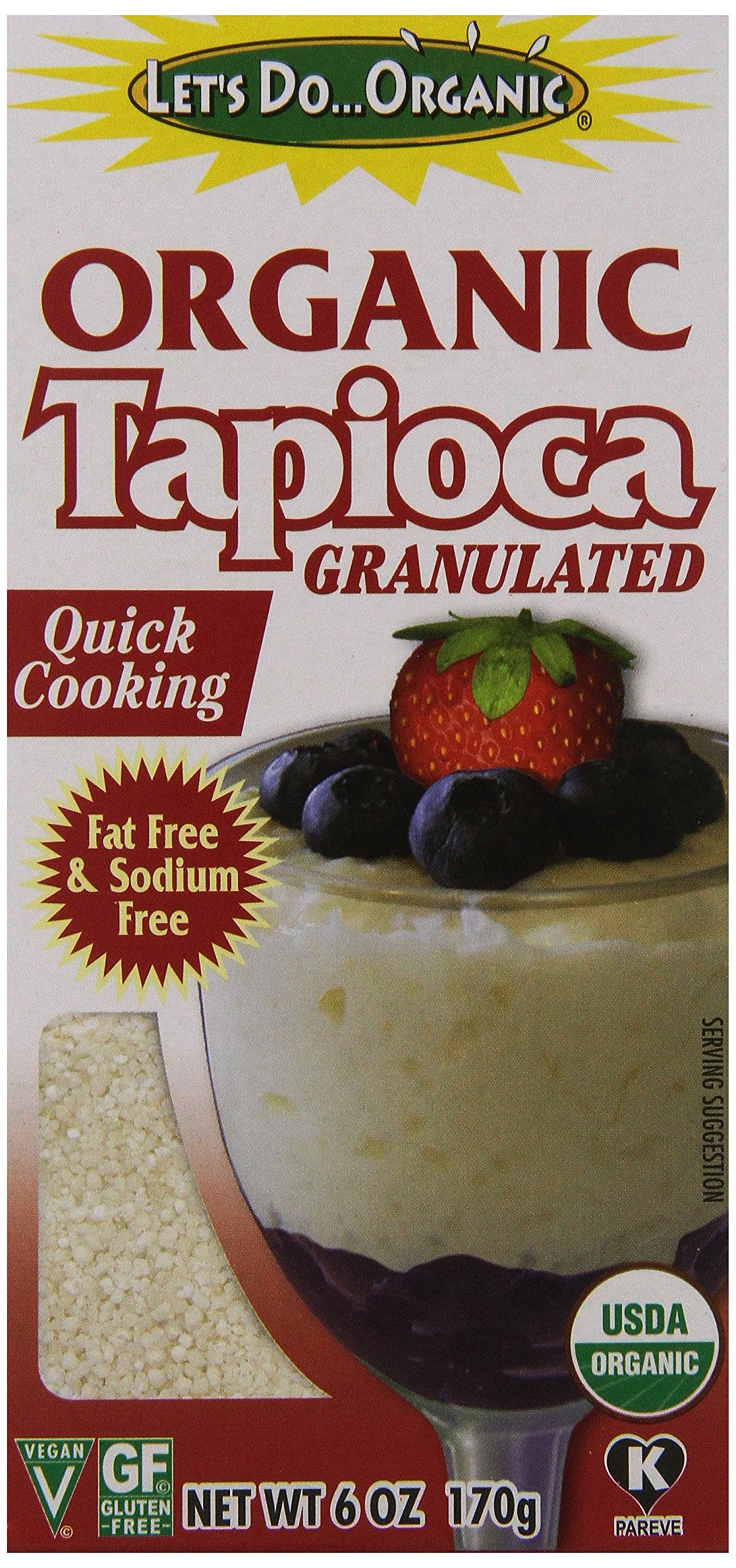 LETS DO ORGANIC (Pack of 12) Let’s Do Organic Tapioca Granules Organic Baking Ingredient 6 Oz
