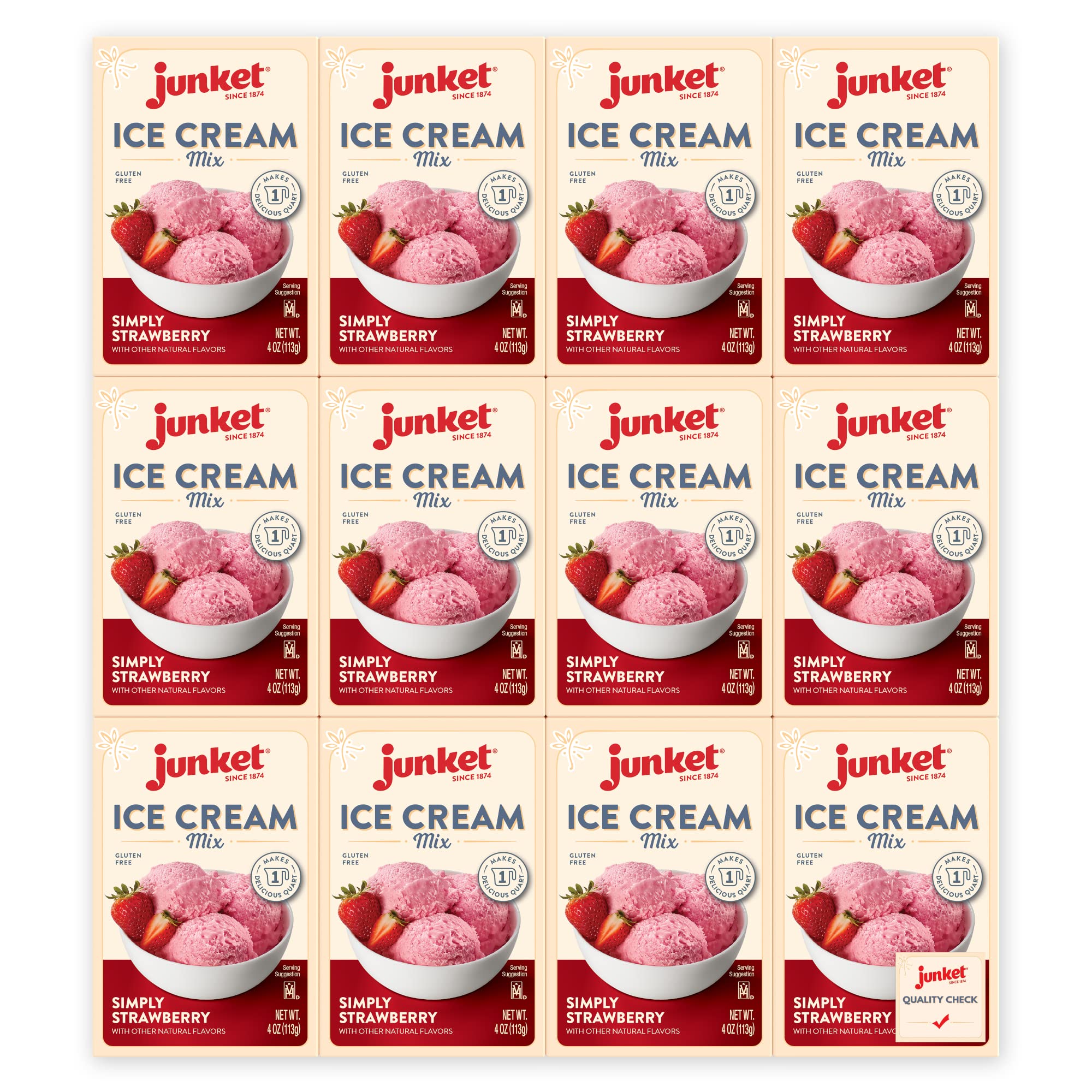 Junket Ice Cream Simply Strawberry Mix