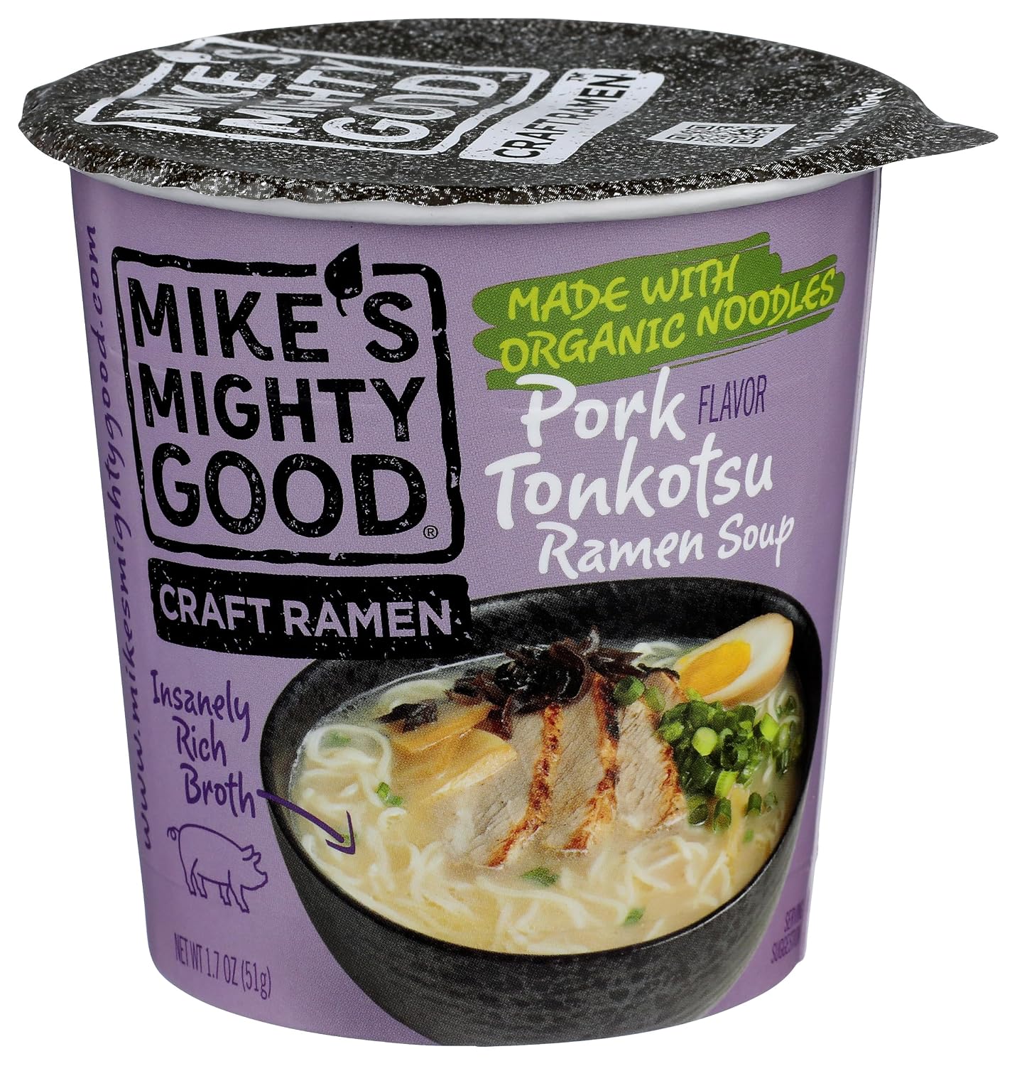 MIKES MIGHTY GO (Pack Of 12) Mikes Mighty Good Soup Cup Pork Tonkotsu Organic 1.7 Oz