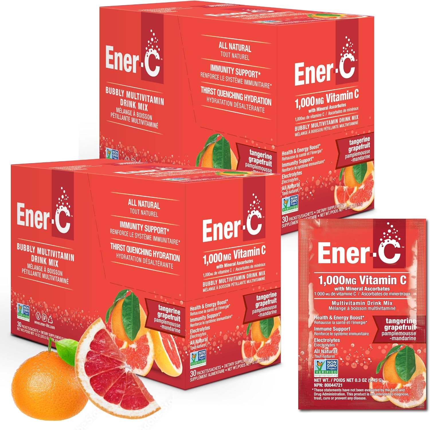 ENER LIFE (Pack of 4) Ener Life Vitamin C Packet Tangerine 30 Pieces