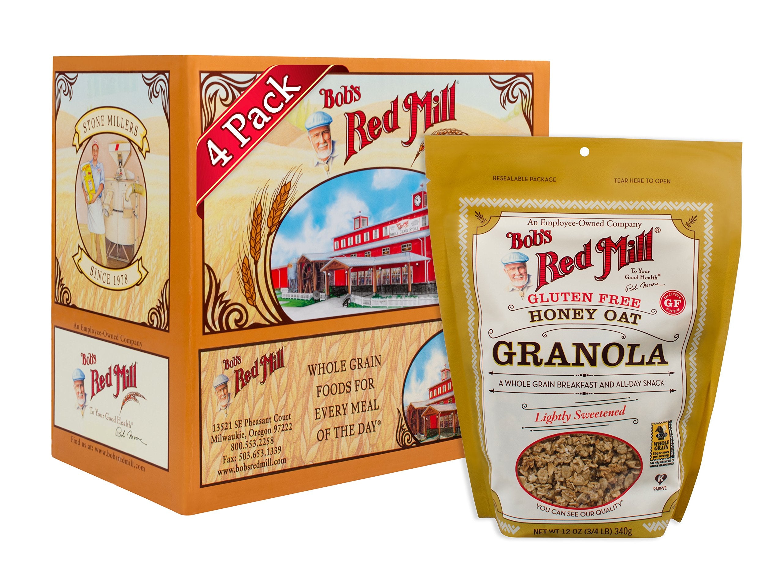 BOBS RED MILL (Pack of 12) Bob's Red Mill Granola Honey Oat Cereal 12 Oz