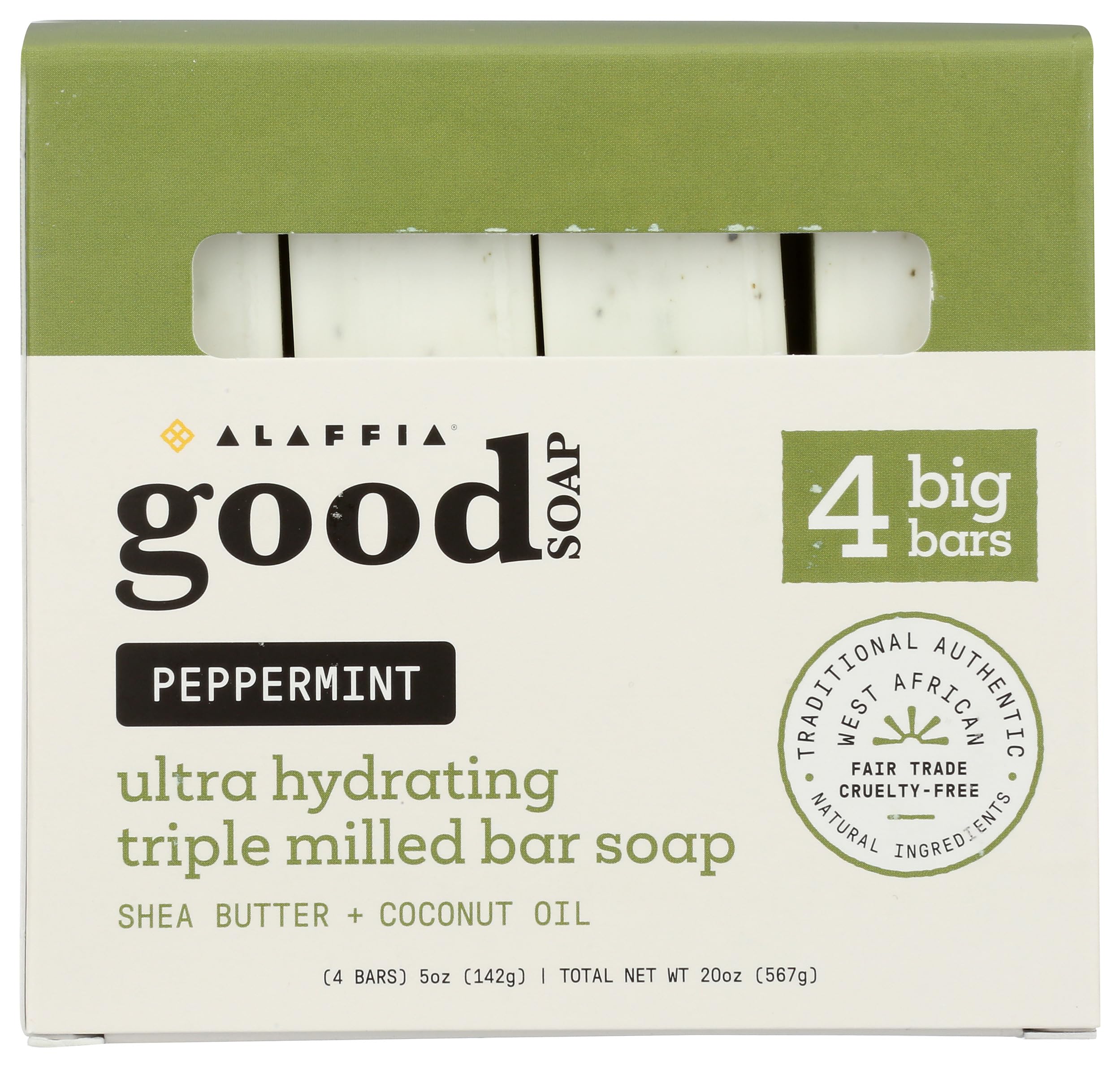 ALAFFIA (Pack of 6) Alaffia Peppermint Natural Body Bar Soap 4-Pack