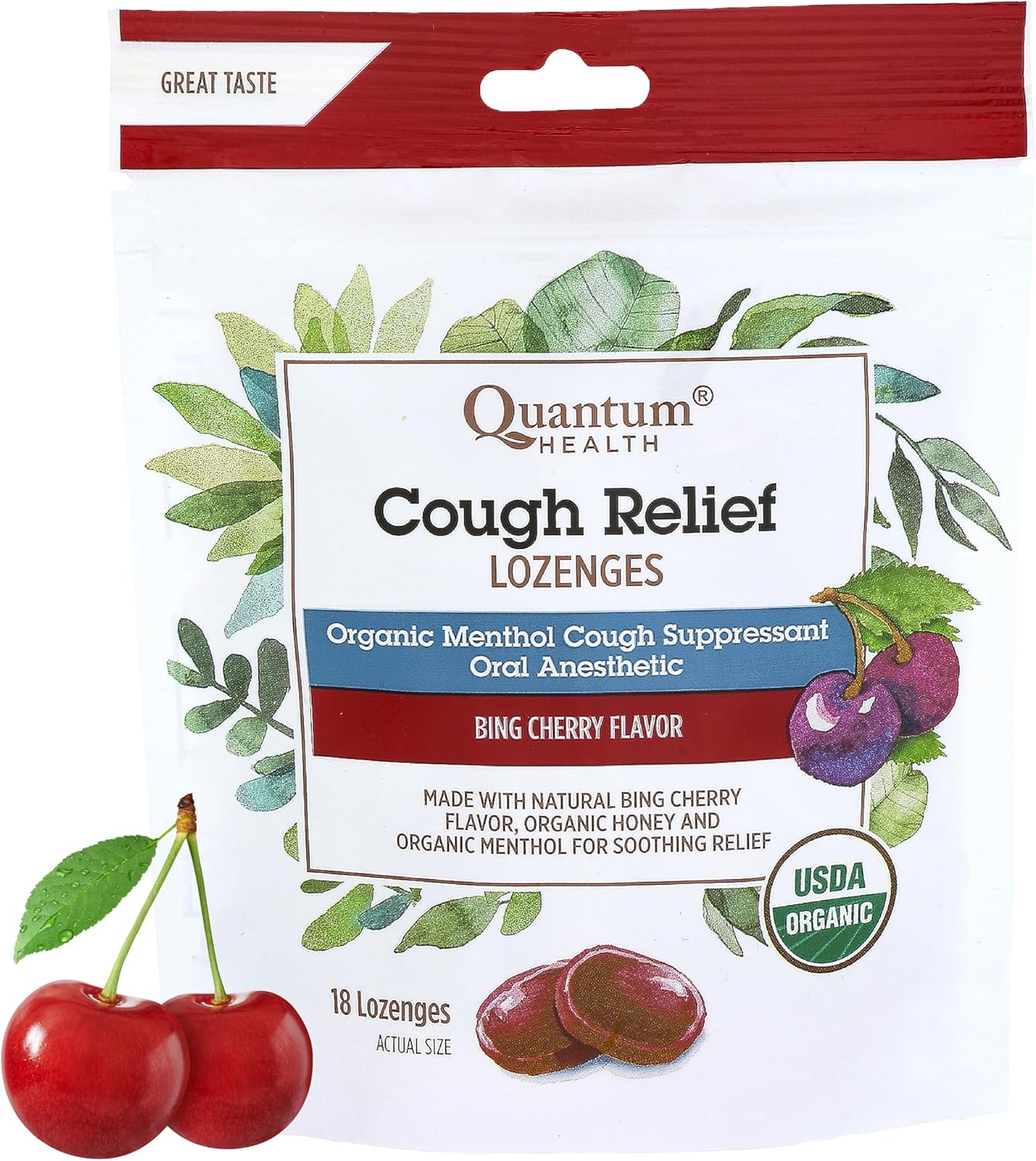 QUANTUM (Pack Of 6) Quantum Lozenges CGH Relief Cherry 18 Each