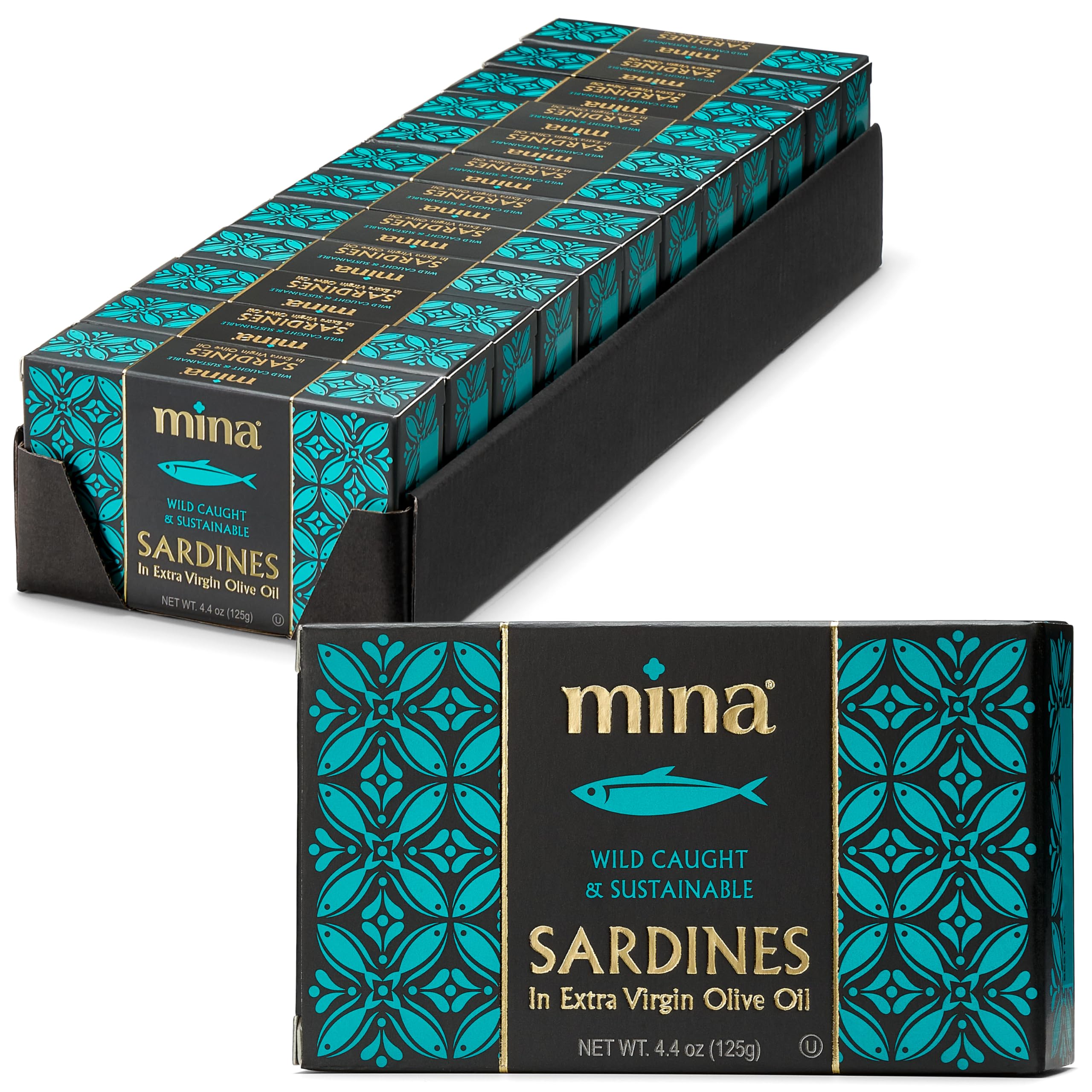 Mina Sardines Extra Virgin Olive Oil, Natural Seafood Can