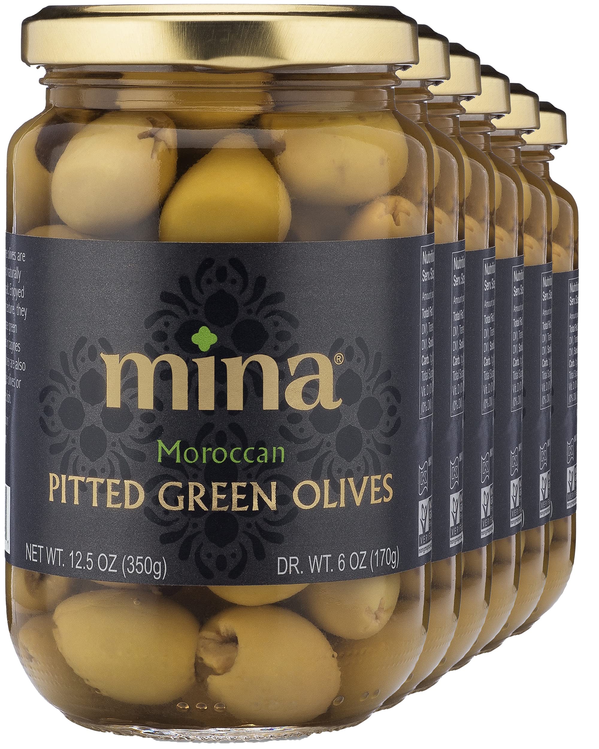 MINA (Pack of 12) Mina Green Pitted Moroccan Olives 12.5 Oz