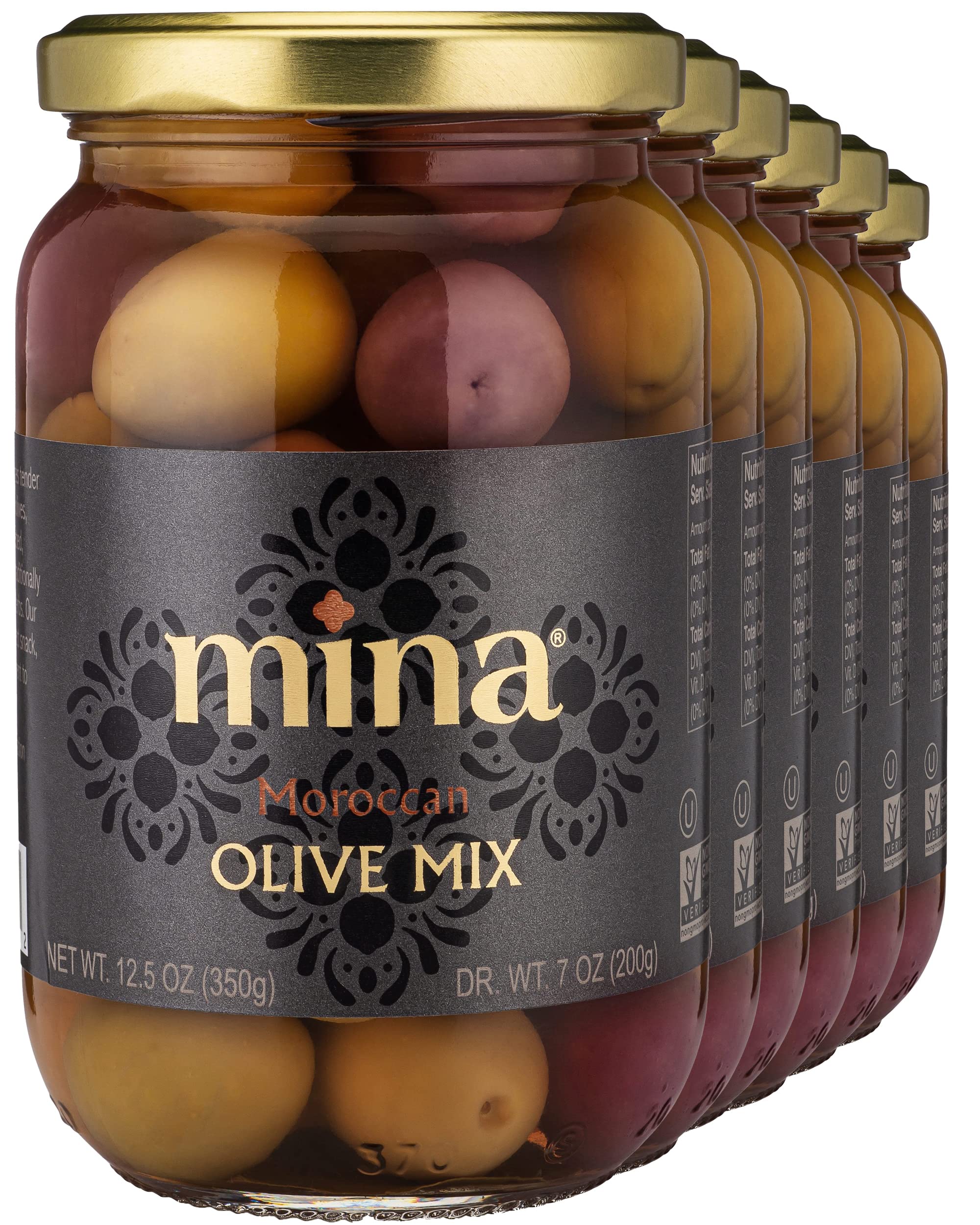 MINA (Pack of 18) Mina Mixed Olives Moroccan Natural Grocery 12.5 Oz
