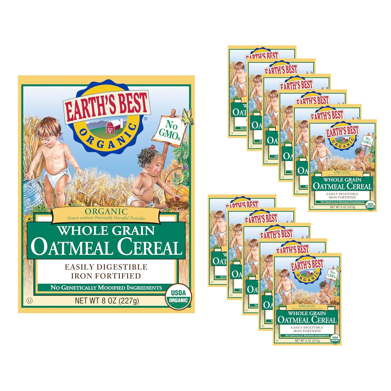 EARTHS BEST (Pack Of 10) Earths Best Cereal Oatmeal Organic 8 Oz