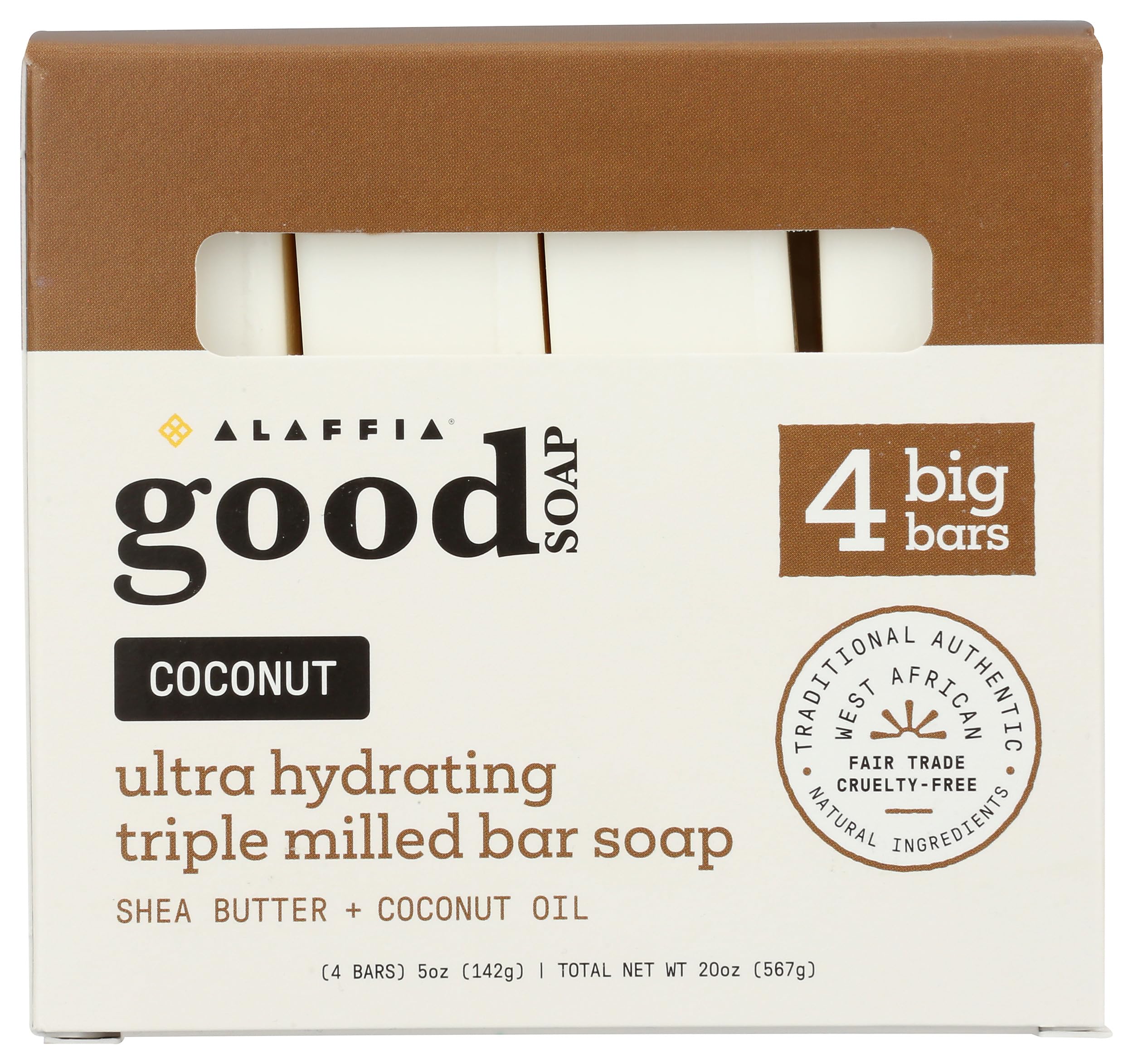 ALAFFIA (Pack of 6) Alaffia Coconut Bar Soap 4-Pack