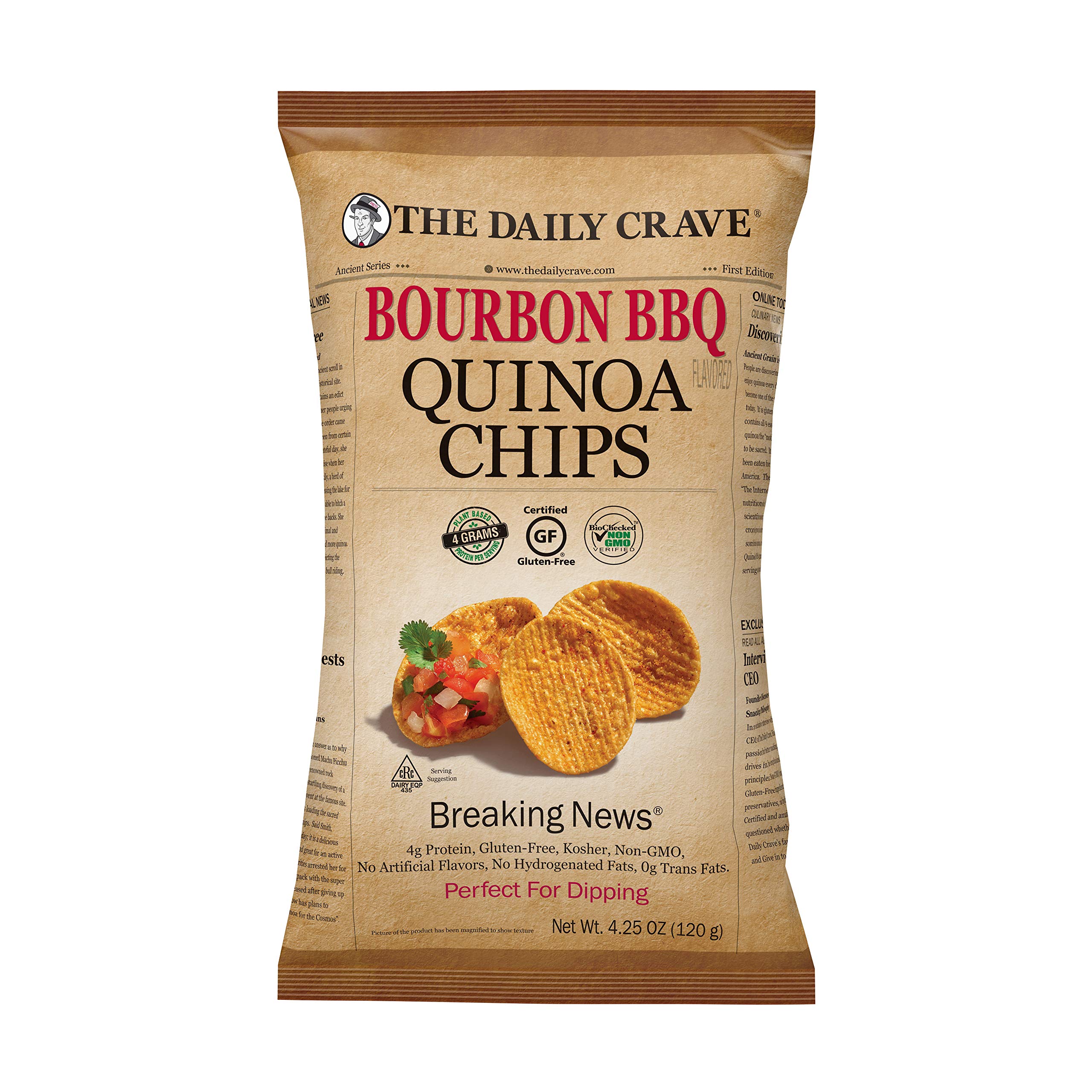 The Daily Crave Chip Quinoa Bourbon BBQ Seasoned Veggie Chip