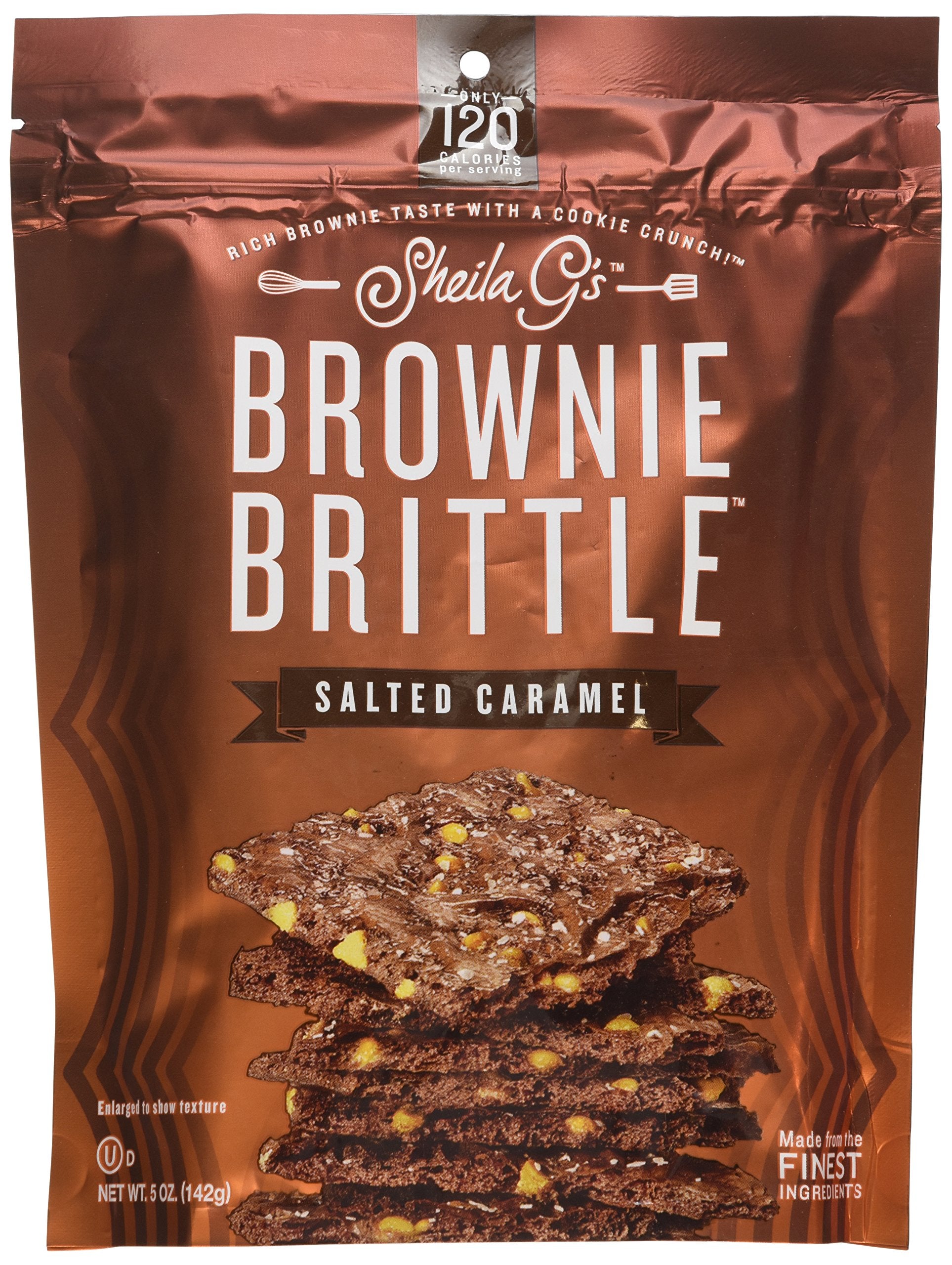 BROWNIE BRITTLE (Pack of 18) Sheila G's Brownie Brittle Sea Salt Caramel Crumble Cookie 5 Oz