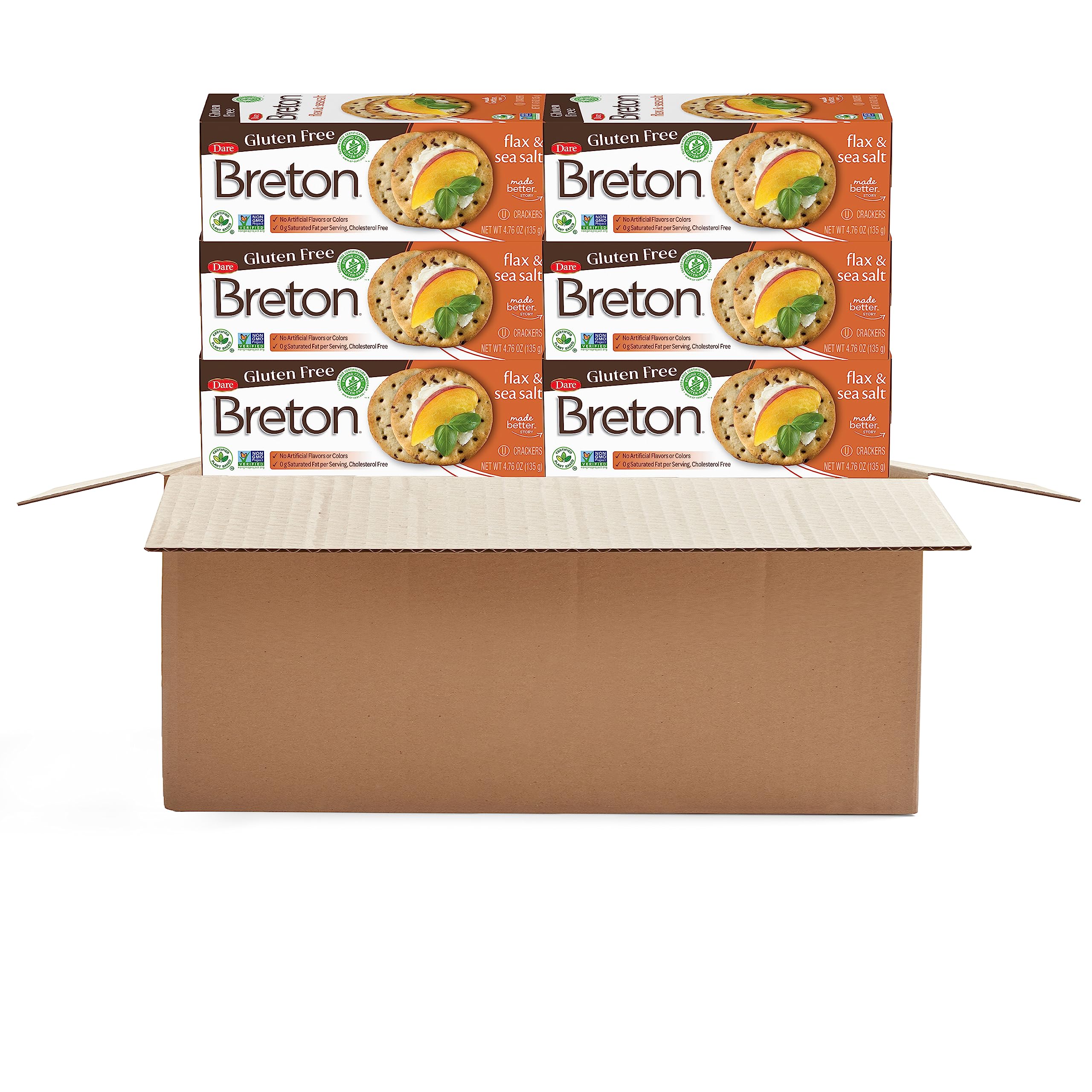 DARE (Pack of 18) Dare Breton Cracker Original Flax Crispbread Crackers 4.76 Oz