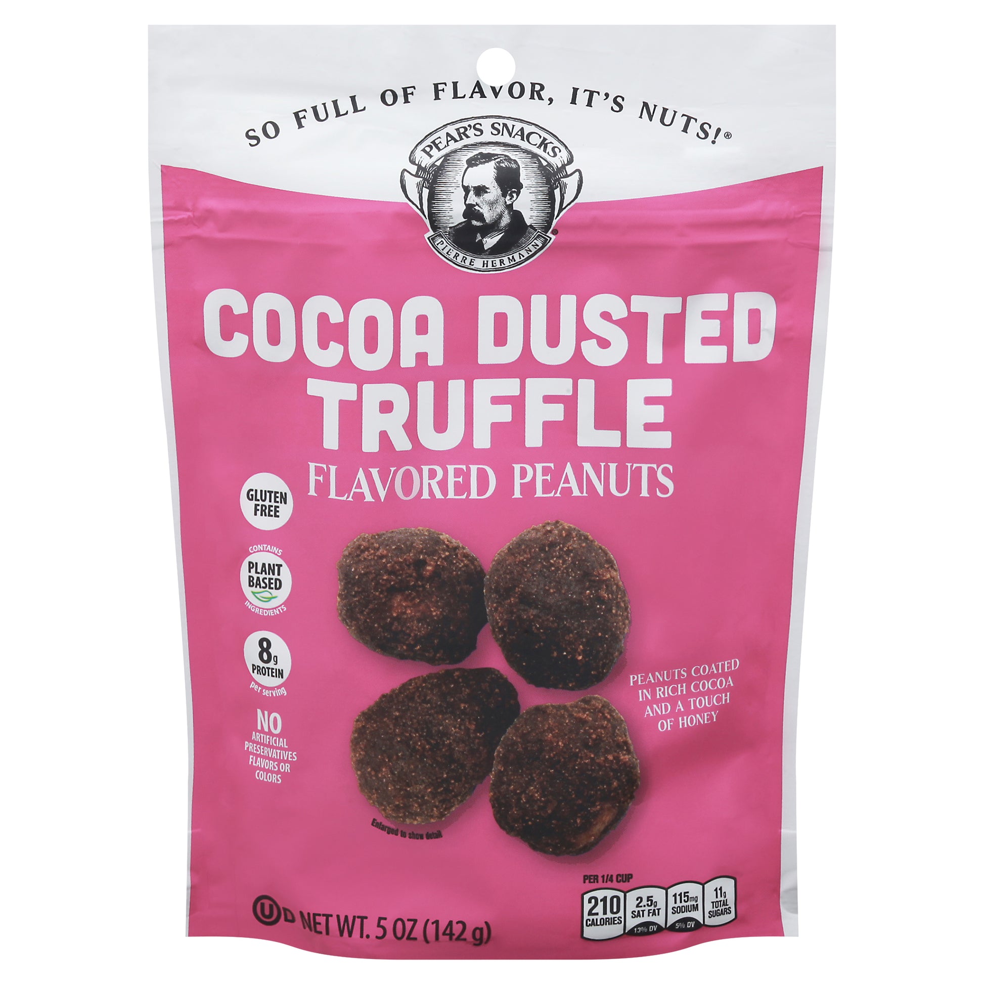 Pears Snacks Peanuts Cocoa Dusted Truffle 5 Oz (Pack Of 6)