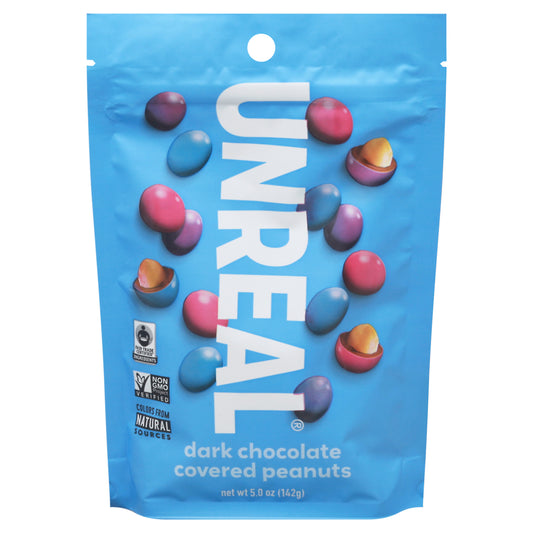 Unreal Chocolate Dark Candy Covered Peanuts 5 oz (Pack Of 6)