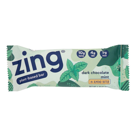 Zing Bars - Nutrition Bar - Dark Chocolate Sunflower Mint - Nut Free - 1.76 oz Bars (Pack of 12)