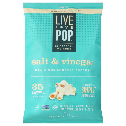 Live Love Pop Popcorn Salt & Vinegar 4.4 oz (Pack Of 12)
