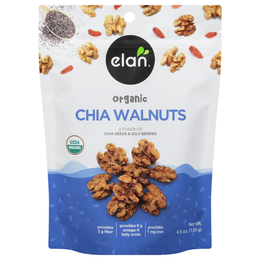Elan Walnuts Chia Organic 4.5 Oz (Pack Of 8)