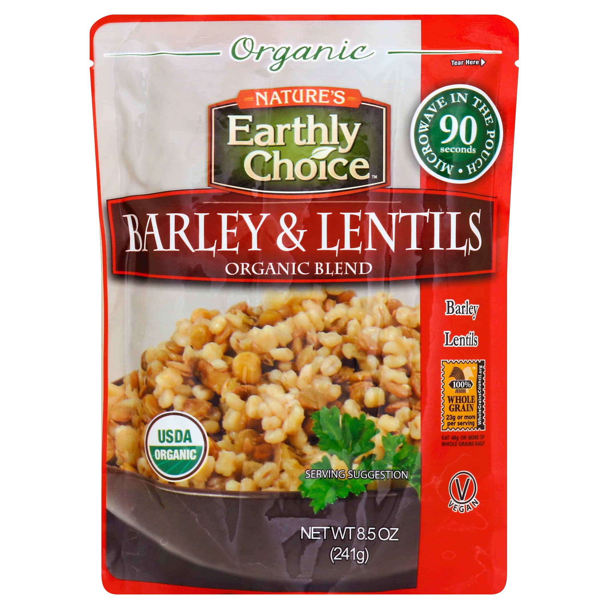 Nature's Earthly Choice Grain Microwave Barley Lentil Organic