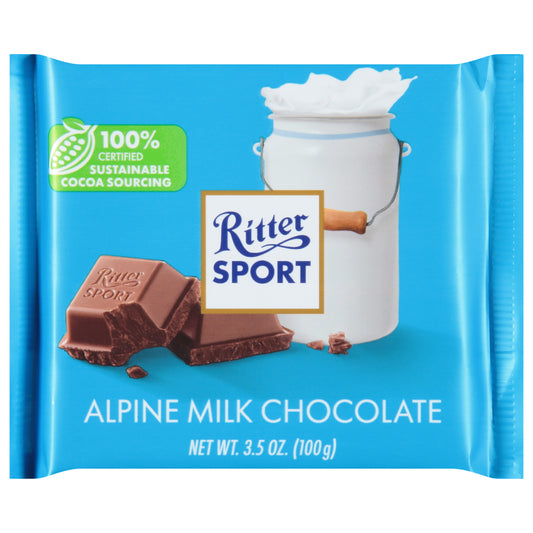 Ritter Sport Chocolate Bar Milk Alpine 3.5 oz (Pack Of 12)