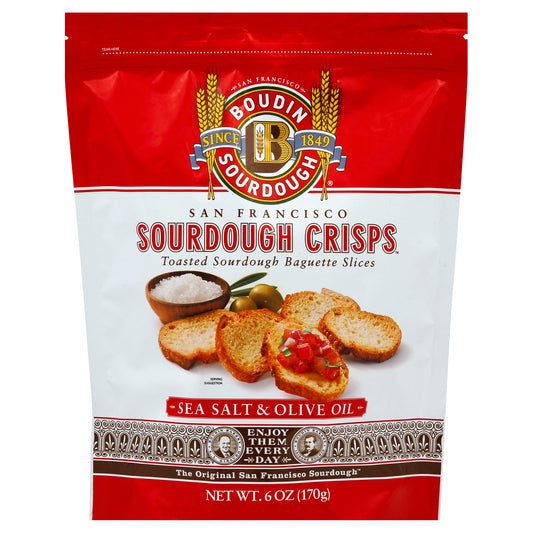 Boudin Sourdough Crisps Sea Salt Olive Oil 6 oz (Pack Of 11)