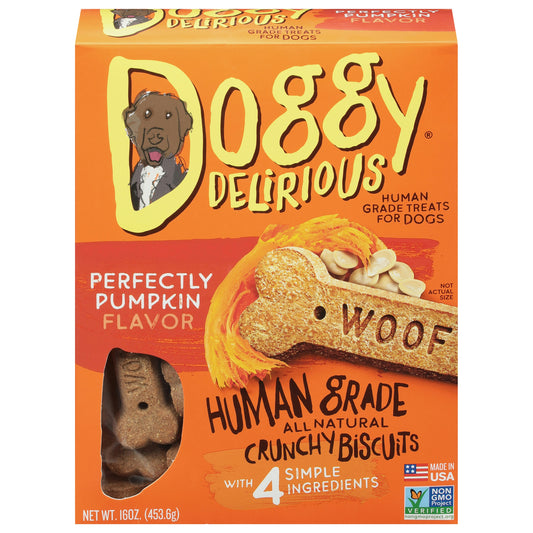 Doggy Delirious Dog Bone Pumpkin 16 Oz Pack of 6