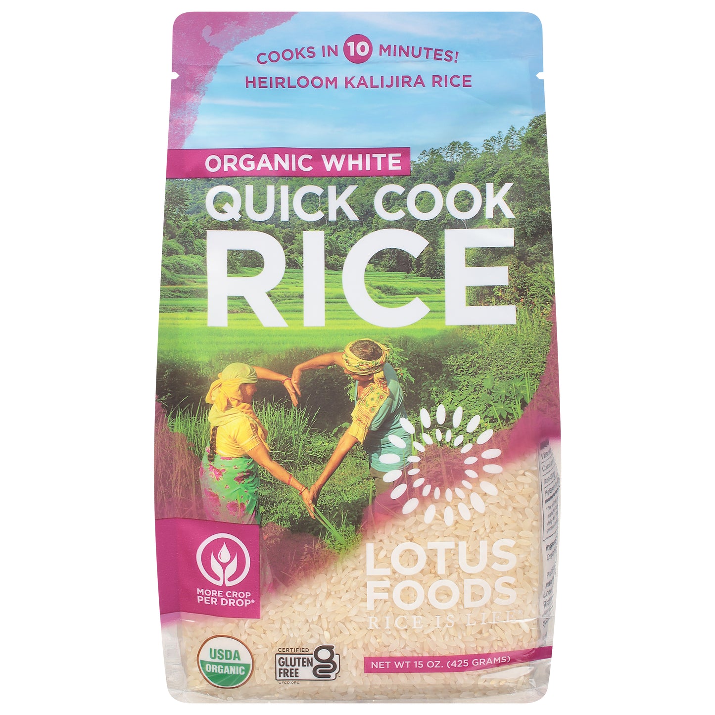 Lotus Foods Rice White Quick Cook Organic 15 Oz (Pack Of 6)