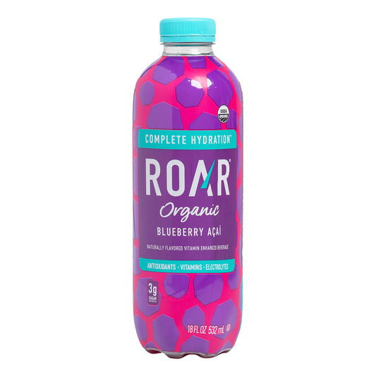 Roar Beverages Blueberry Acai Organic 18 FO (Pack Of 12)