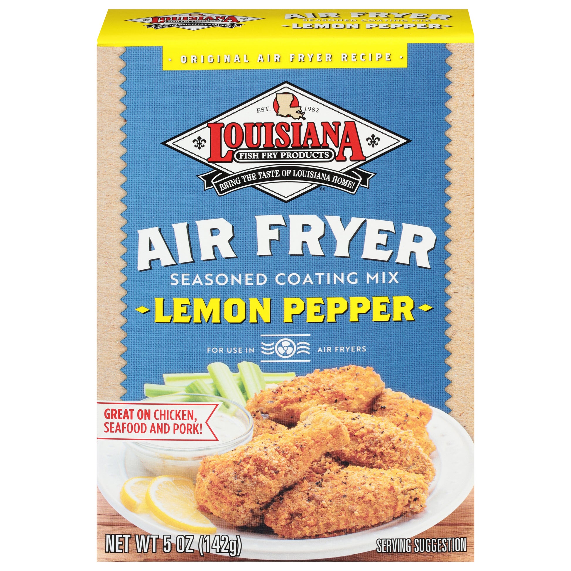 Louisiana Fish Fry Mix Coating Lemon Pepper 5 oz (Pack Of 6)